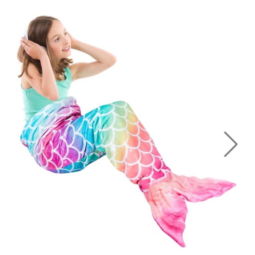 Colorful Mermaid Tail Blanket for Kids